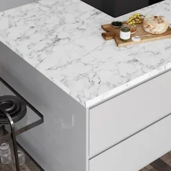 Plan De Travail Buanderie|GoodHome Plan de travail stratifié aspect quartzite Berberis L.300 x Ép.3,8 cm