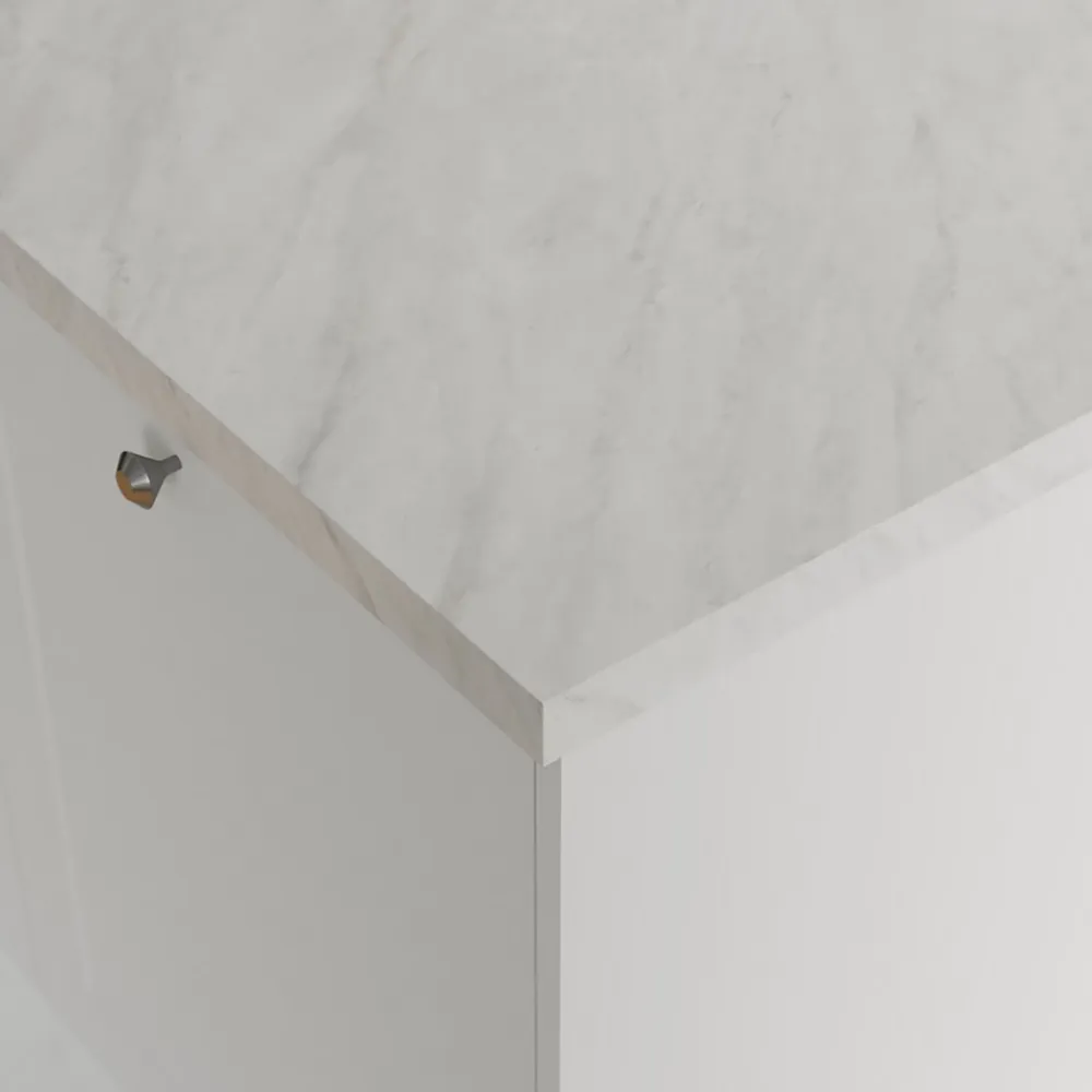 GoodHome Plan de travail stratifié effet soft quartz Kala L.300 x Ép.3,8 cm