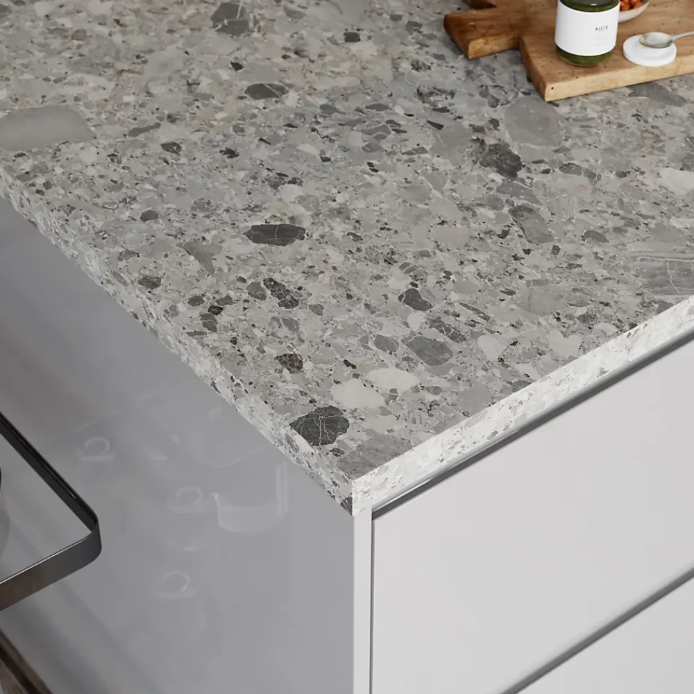 GoodHome Plan de travail stratifié décor ceppo gris Berberis L.300 x Ép.3,8 cm