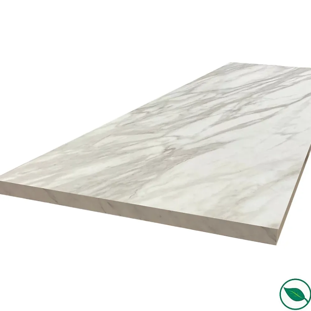 Plan De Travail Buanderie|Forestea Plan de travail stratifié HPL marbre blanc 3000 x 650 x 38 mm