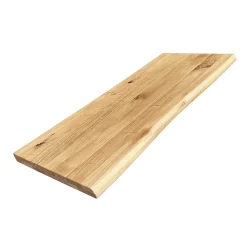 Wood&Sens Plan de vasque Chêne Pré-Huilé bois bord naturel, l.91 x H.49 cm, Ep.40 mm