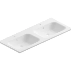 Ipiemme SRL Plan double vasque blanc mat en résine l.120 cm, Pura+