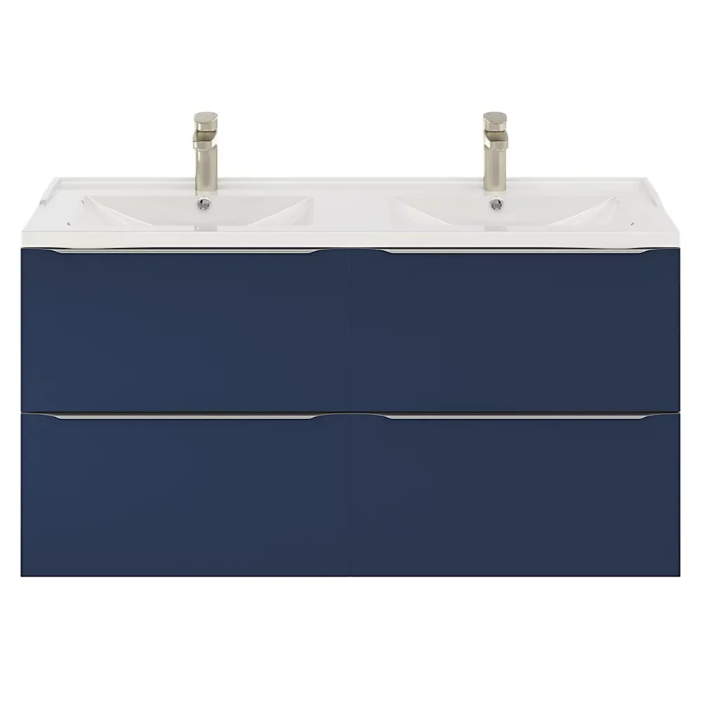 Plan Double Vasque|GoodHome Plan double vasque blanc en céramique l.120 cm Lana