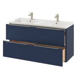 Plan Double Vasque|GoodHome Plan double vasque blanc en céramique l.120 cm Lana