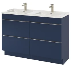 Plan Double Vasque|GoodHome Plan double vasque blanc en céramique l.120 cm Lana