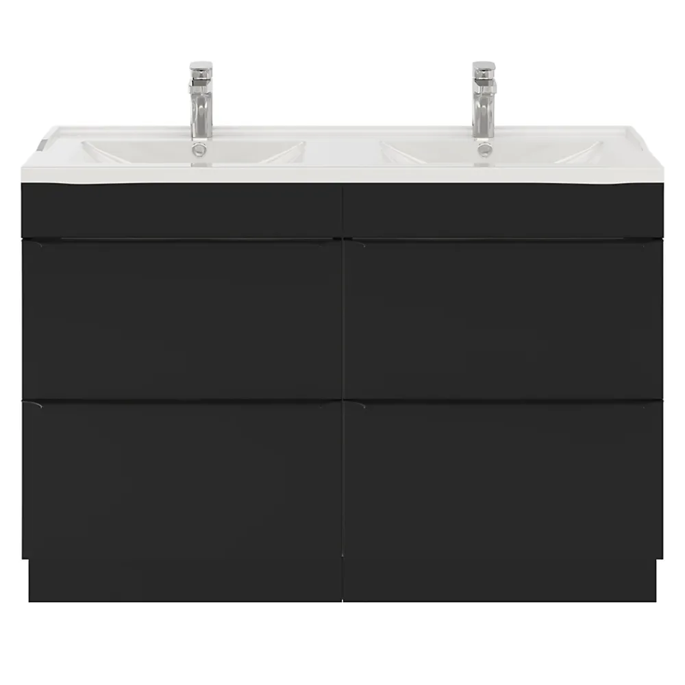 Plan Double Vasque|GoodHome Plan double vasque blanc en céramique l.120 cm Lana