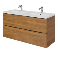 Plan Double Vasque|GoodHome Plan double vasque blanc en céramique l.120 cm Nira