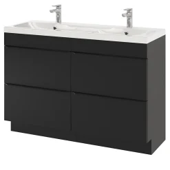GoodHome Plan double vasque en résine blanc Mila 120 cm