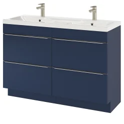 GoodHome Plan double vasque en résine blanc Mila 120 cm