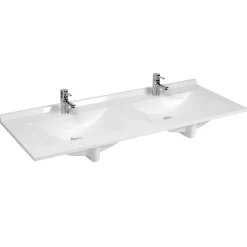 Cuisibane Plan double vasque en résine de synthèse RESIPLAN - 140 cm