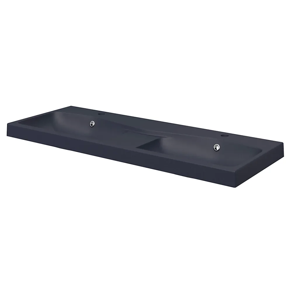 GoodHome Plan double vasque noir Mila 120 cm