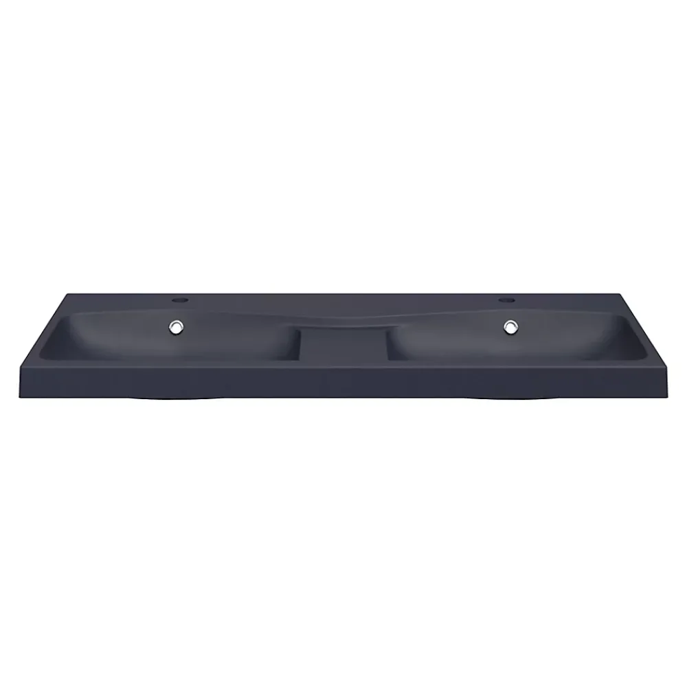 GoodHome Plan double vasque noir Mila 120 cm
