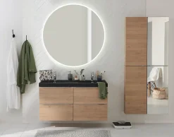 GoodHome Plan double vasque noir Mila 120 cm
