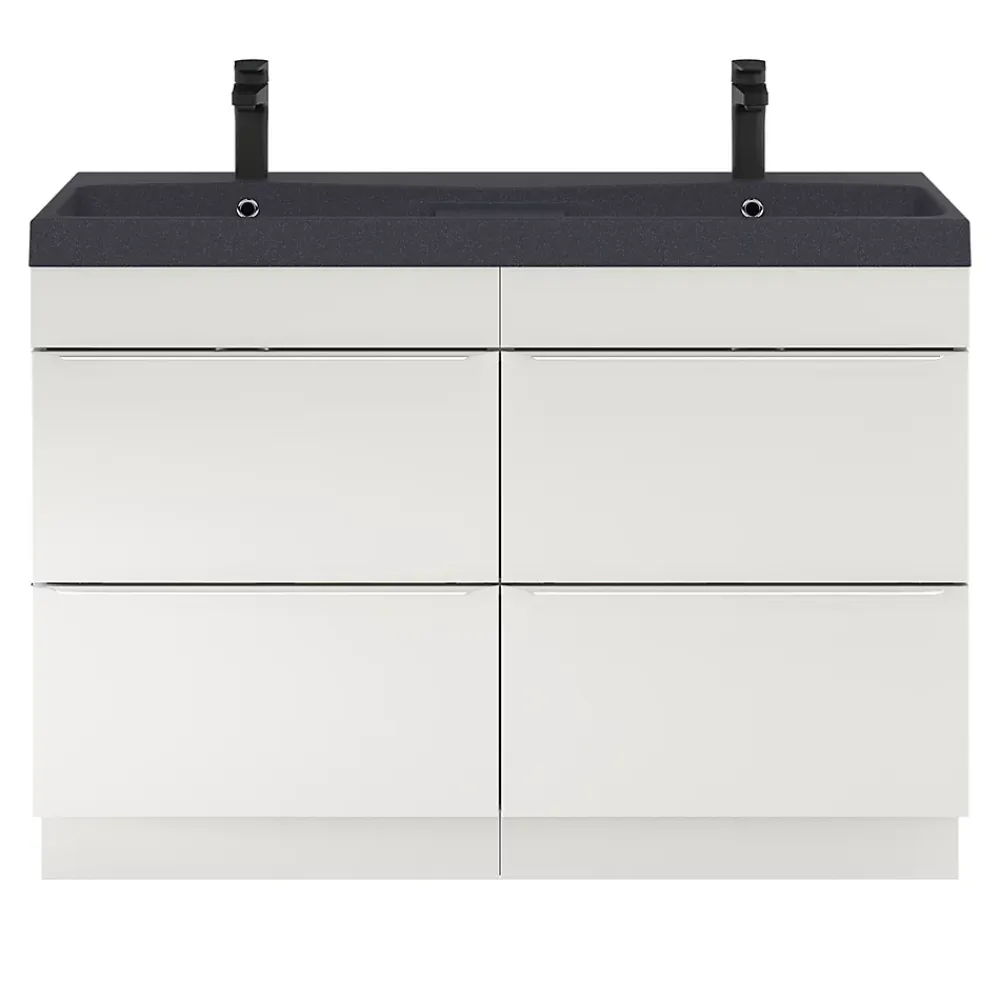 GoodHome Plan double vasque noir Mila 120 cm