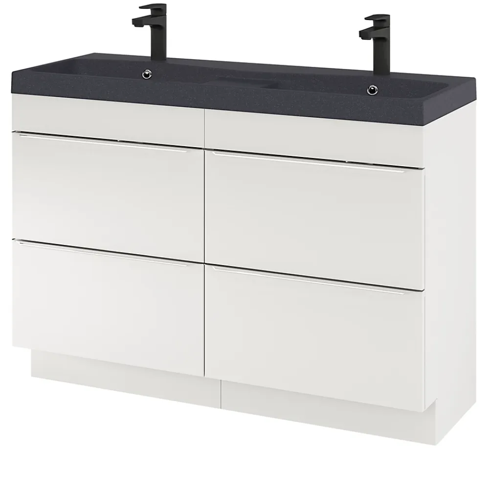 GoodHome Plan double vasque noir Mila 120 cm
