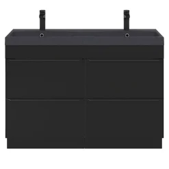 GoodHome Plan double vasque noir Mila 120 cm