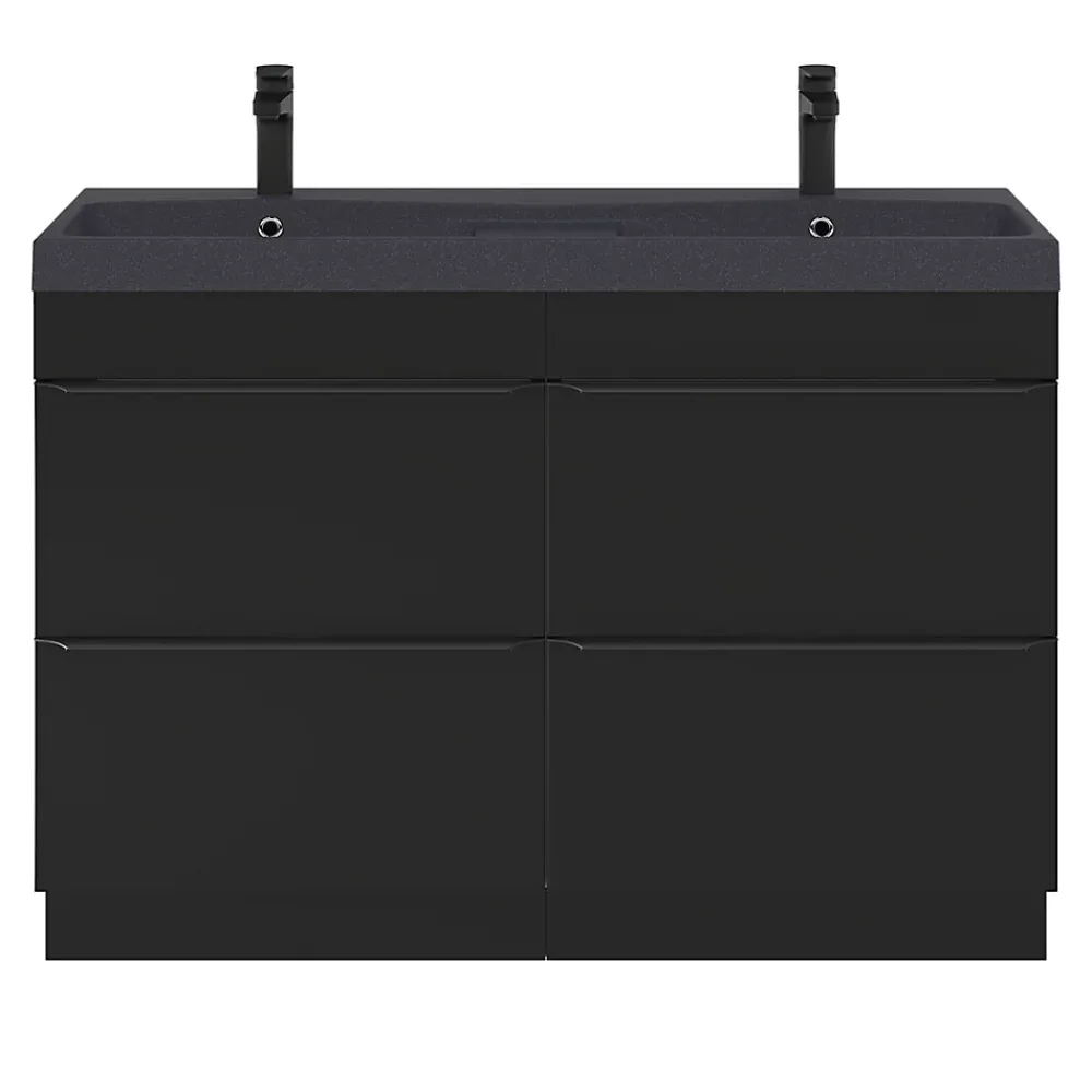 GoodHome Plan double vasque noir Mila 120 cm
