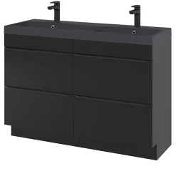 GoodHome Plan double vasque noir Mila 120 cm