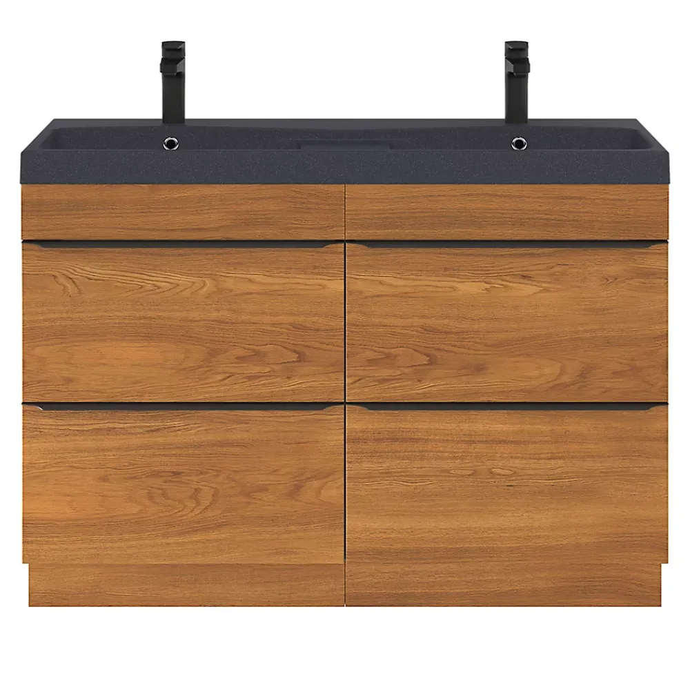 GoodHome Plan double vasque noir Mila 120 cm