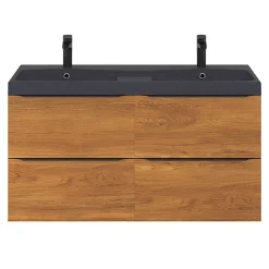 GoodHome Plan double vasque noir Mila 120 cm