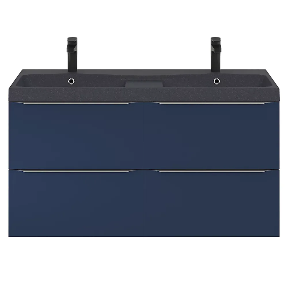 GoodHome Plan double vasque noir Mila 120 cm