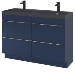 GoodHome Plan double vasque noir Mila 120 cm