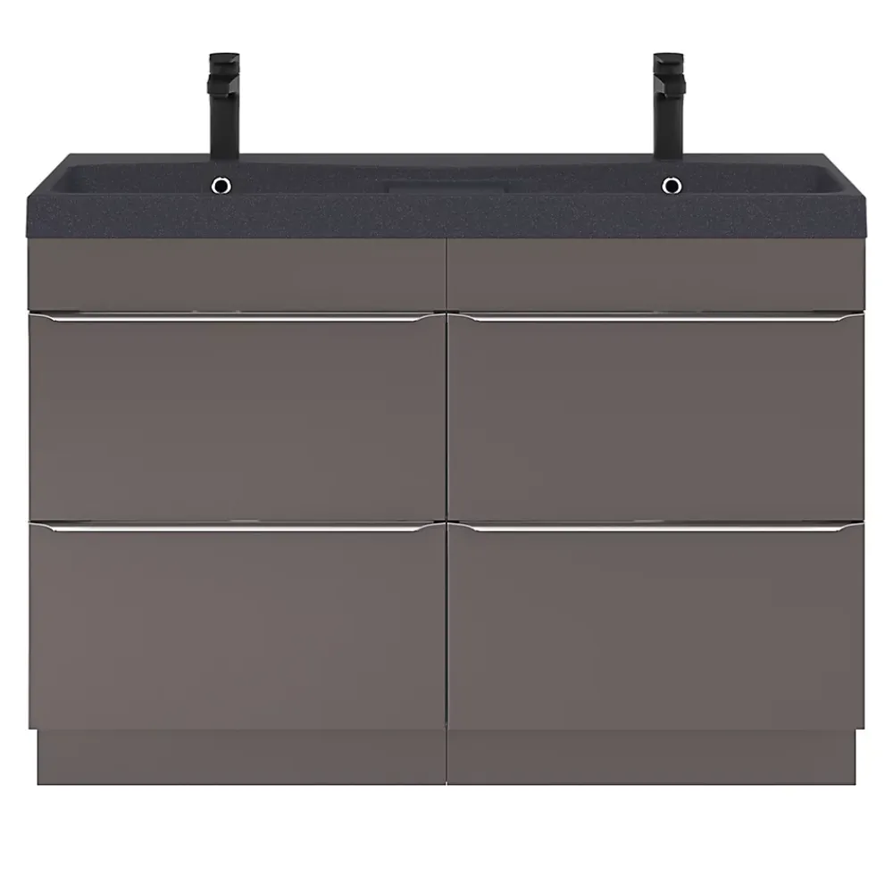 GoodHome Plan double vasque noir Mila 120 cm
