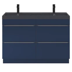 GoodHome Plan double vasque noir Mila 120 cm