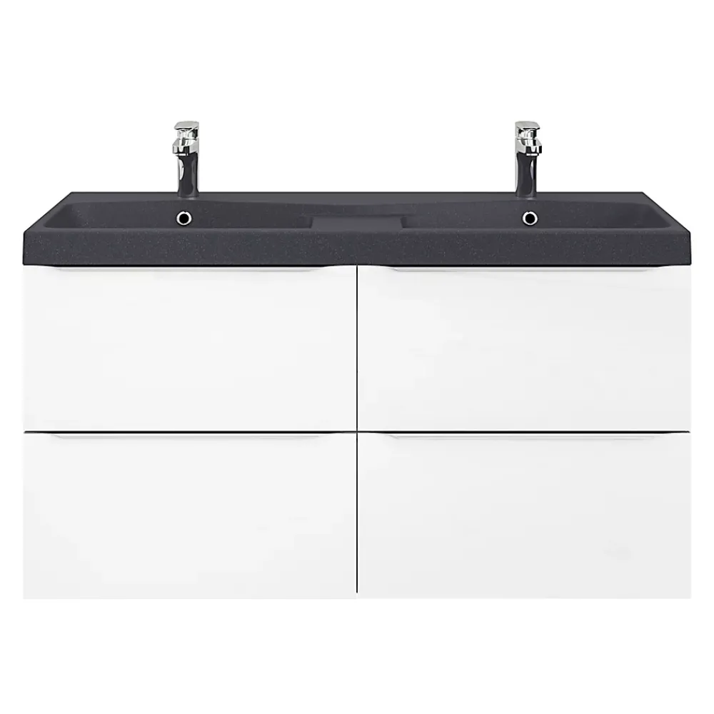 GoodHome Plan double vasque noir Mila 120 cm