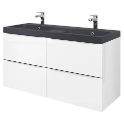 GoodHome Plan double vasque noir Mila 120 cm