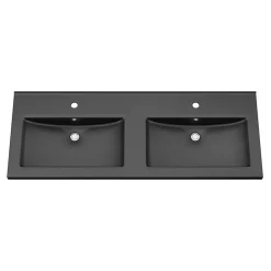 Plan Double Vasque|GoodHome Plan double vasque noir Nira 120 cm