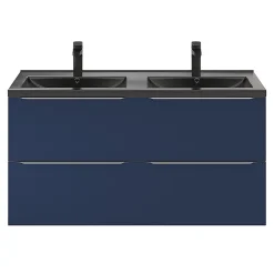 Plan Double Vasque|GoodHome Plan double vasque noir Nira 120 cm