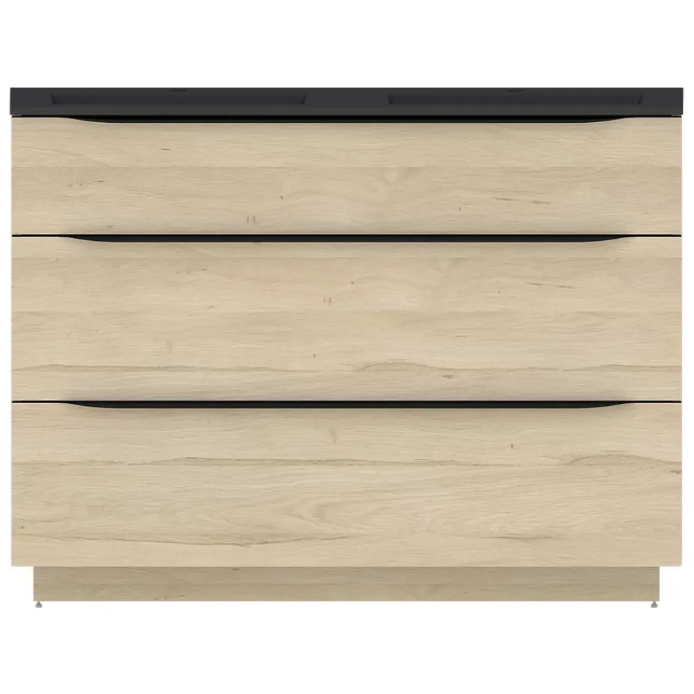 Plan double vasque noir mat en résine l.120 cm, Pamili