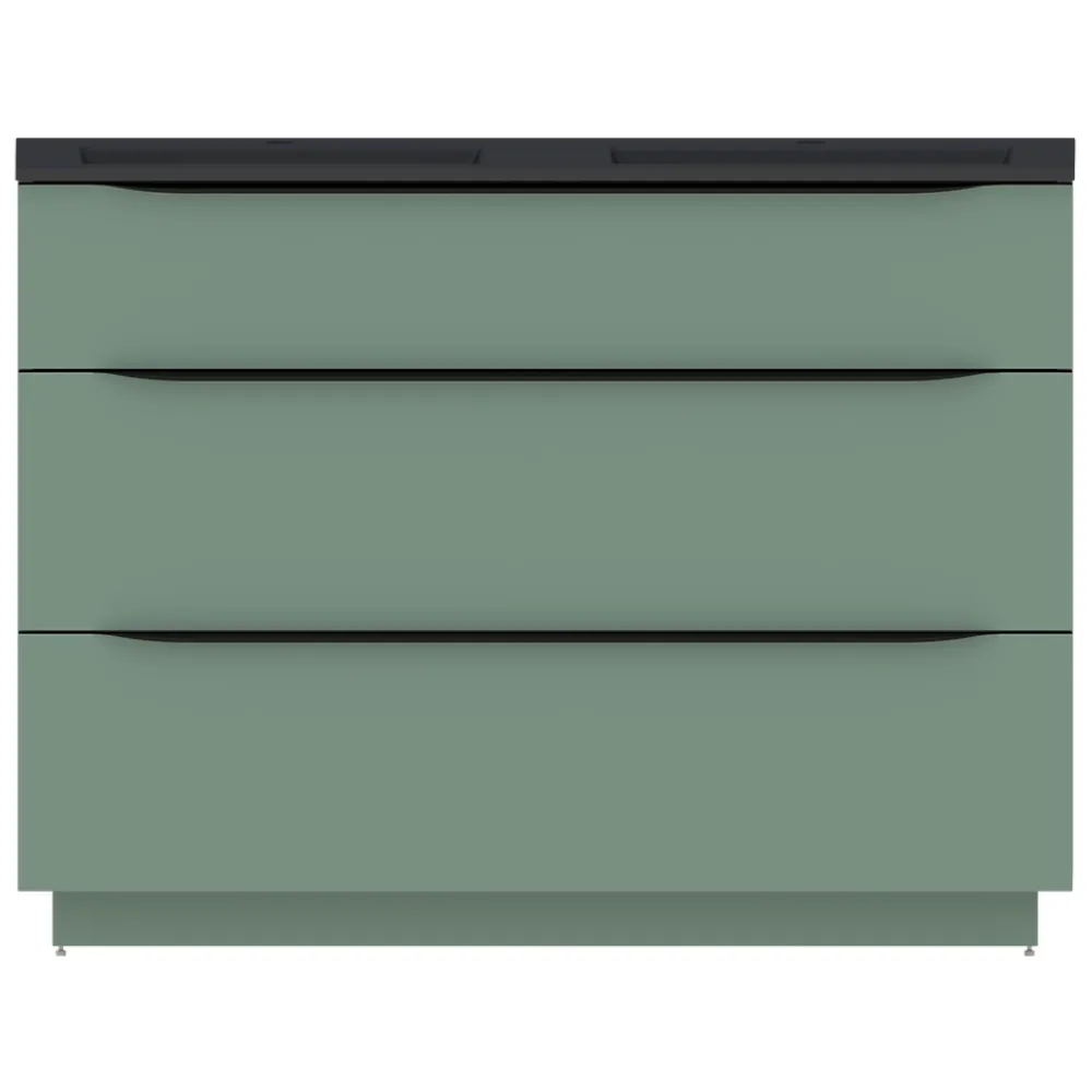 Plan double vasque noir mat en résine l.120 cm, Pamili