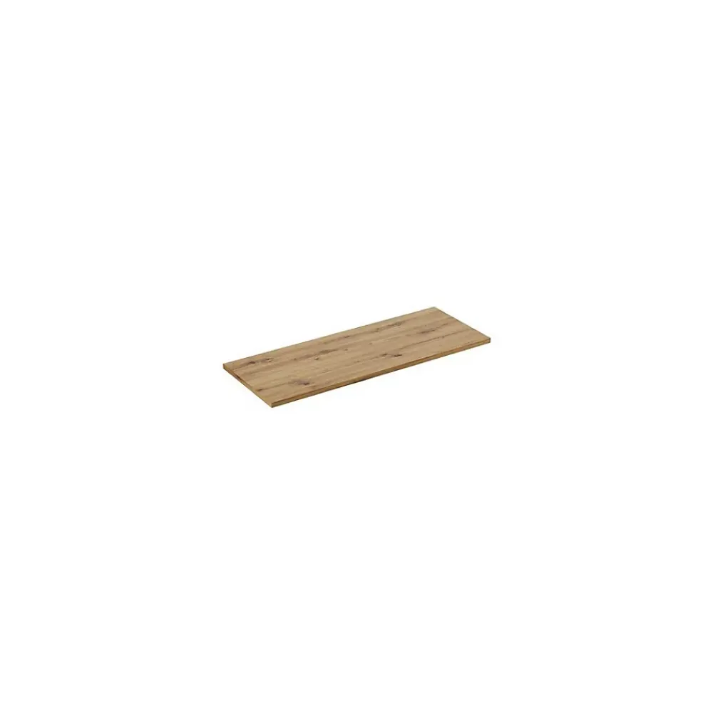 Plan Double Vasque|Meublorama Plan pour meuble sous vasque BRAZZA 120 cm Chene clair Epaisseur 2,5 cm À poser