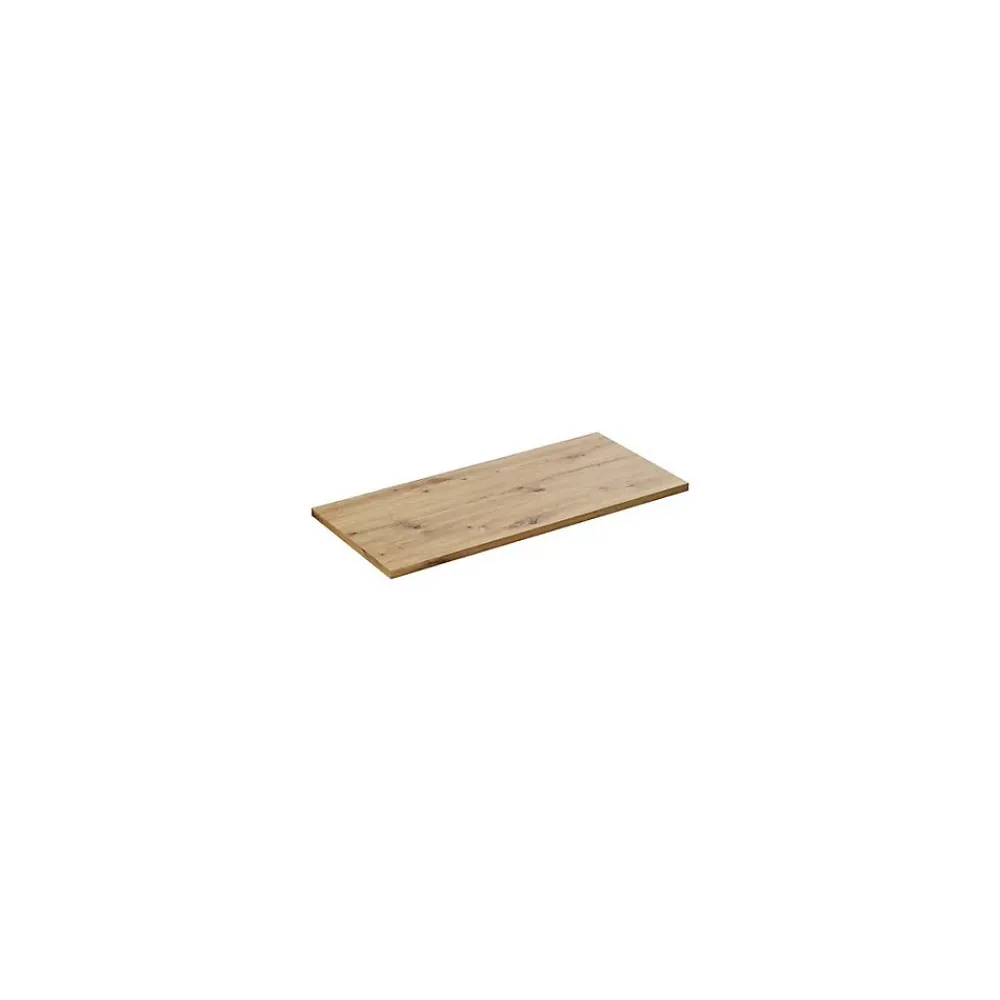 Plan Double Vasque|Meublorama Plan pour meuble sous vasque BRAZZA 100 cm Chene clair Epaisseur 2,5 cm À poser