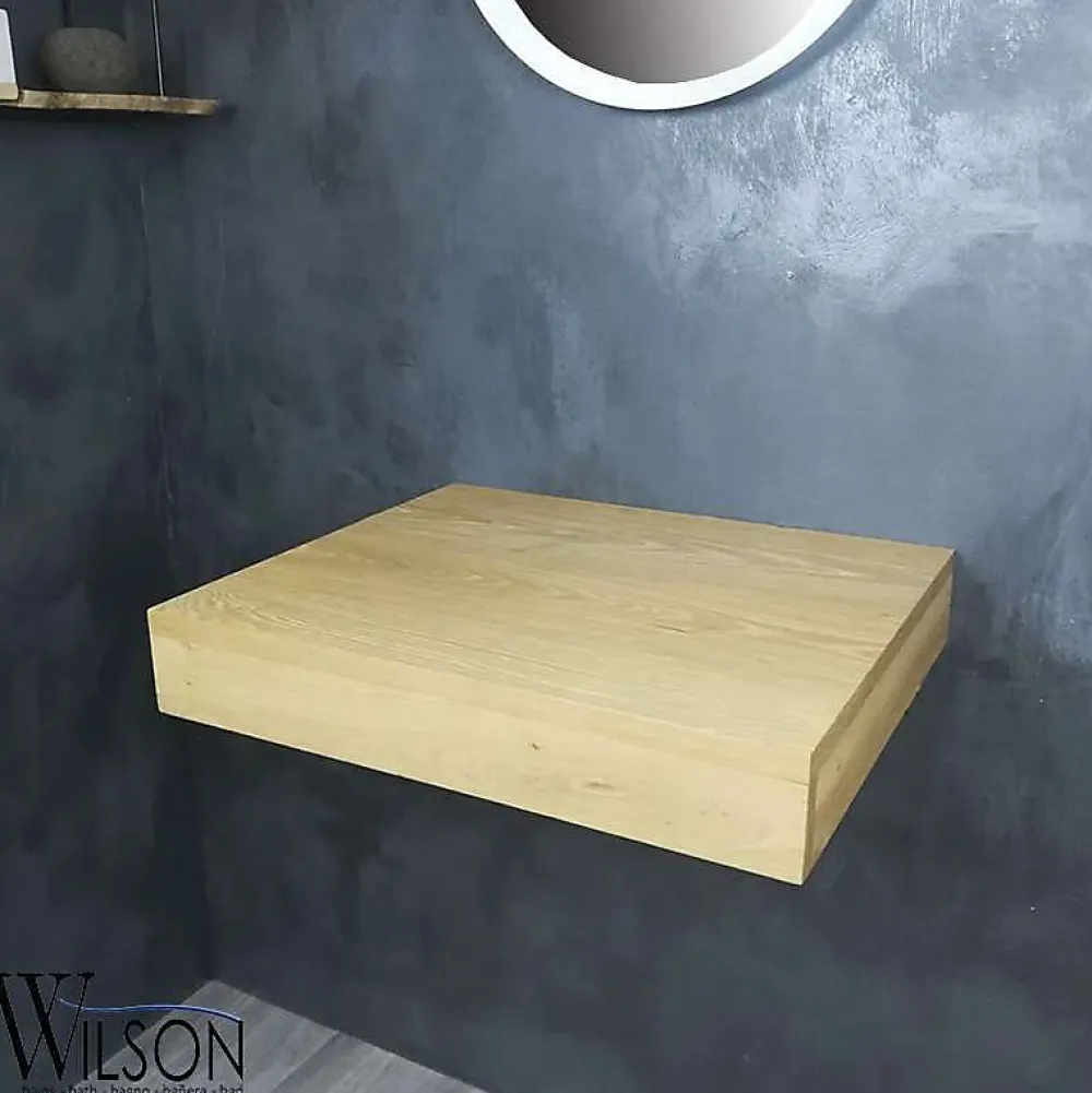 Meuble Sous Lavabo|Wilson Plan salle de bain suspendu 60 cm Chêne naturel - Monica