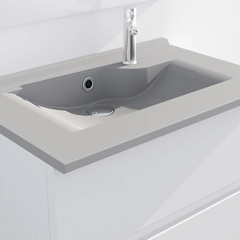 Plan Simple Vasque|Cuisibane Plan simple vasque design gris RESILOGE - 70 cm