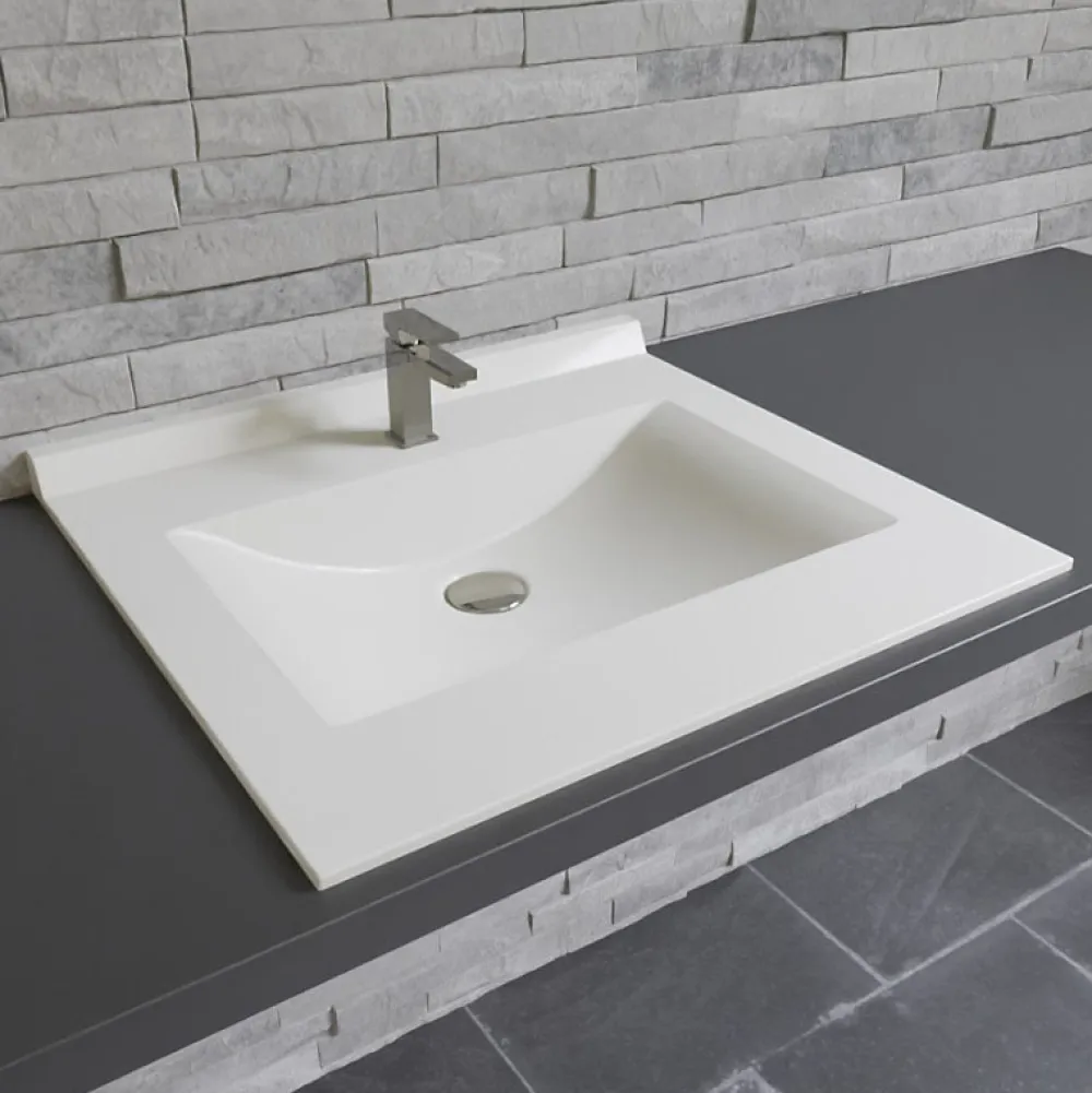 Cuisibane Plan simple vasque en résine de synthèse RESIPLAN - 60 cm