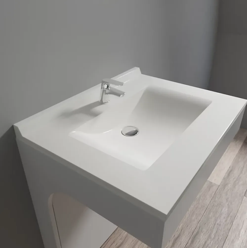 Cuisibane Plan simple vasque en résine de synthèse RESIPLAN - 70 cm