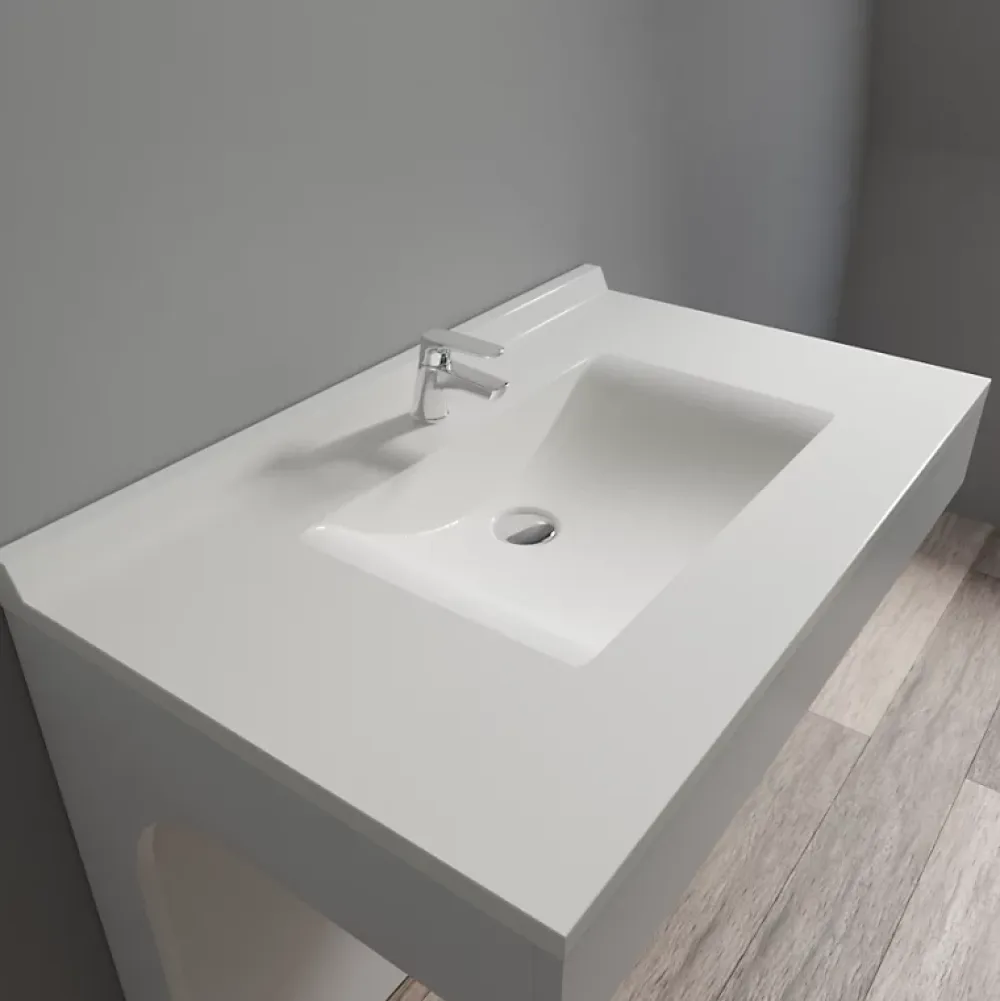 Cuisibane Plan simple vasque en résine de synthèse RESIPLAN - 90 cm