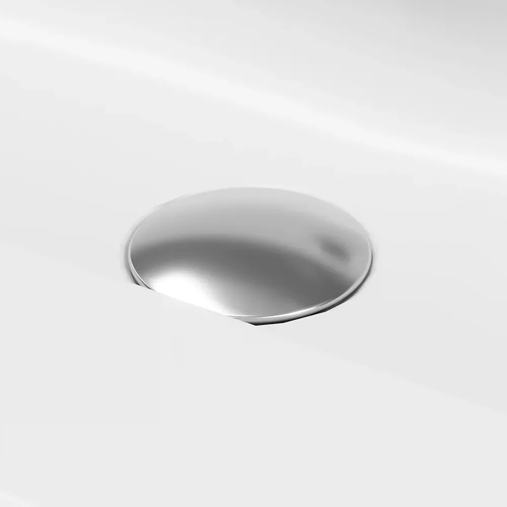 GoodHome Plan simple vasque l.80,6 x H.12,3 x P.45,2 cm, en céramique blanche, levanna