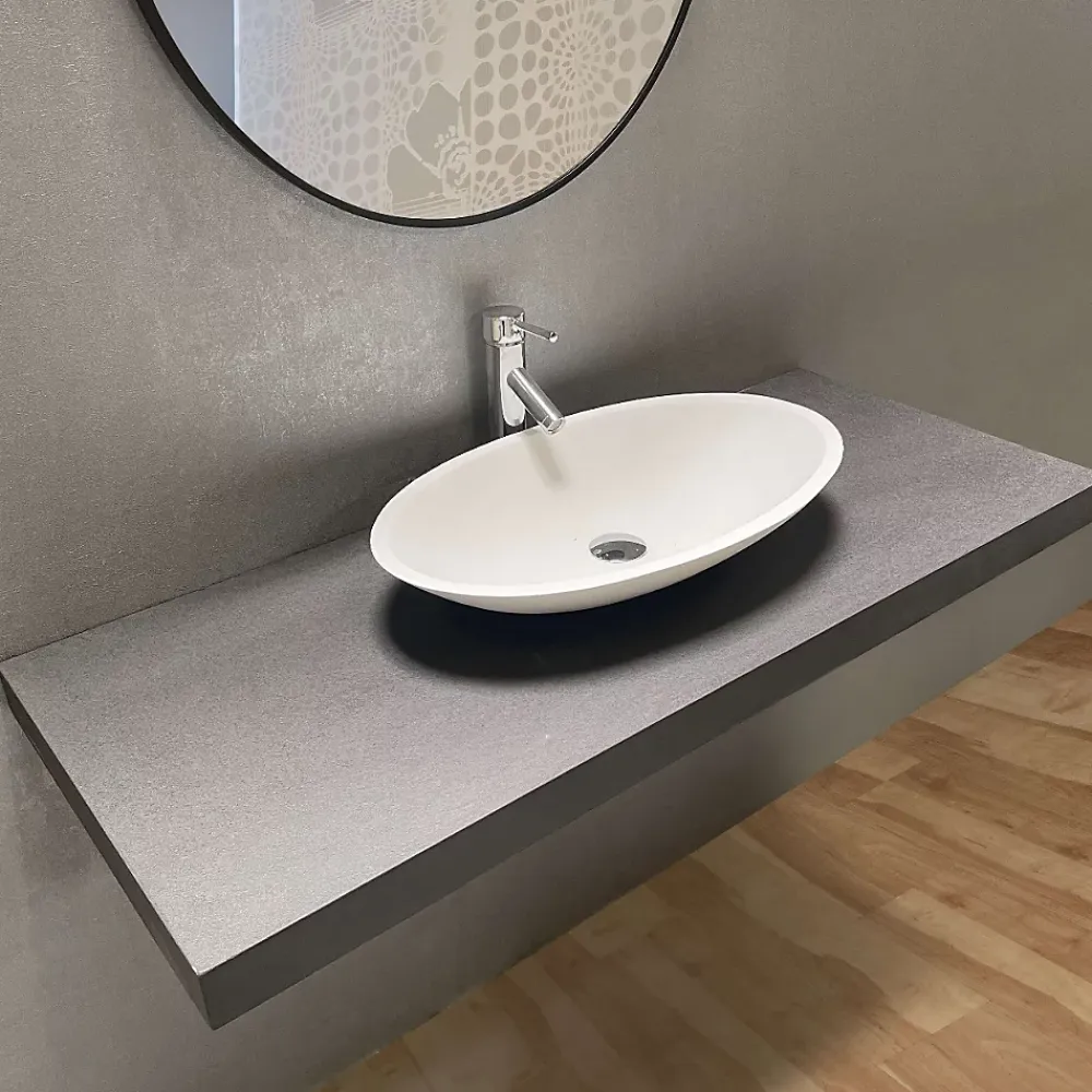 Meuble Sous Lavabo|Byca Plan suspendu - 120cm - aspect béton ciré