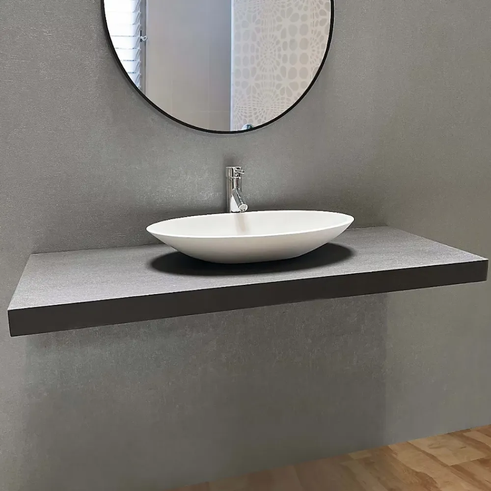 Meuble Sous Lavabo|Byca Plan suspendu - 120cm - aspect béton ciré