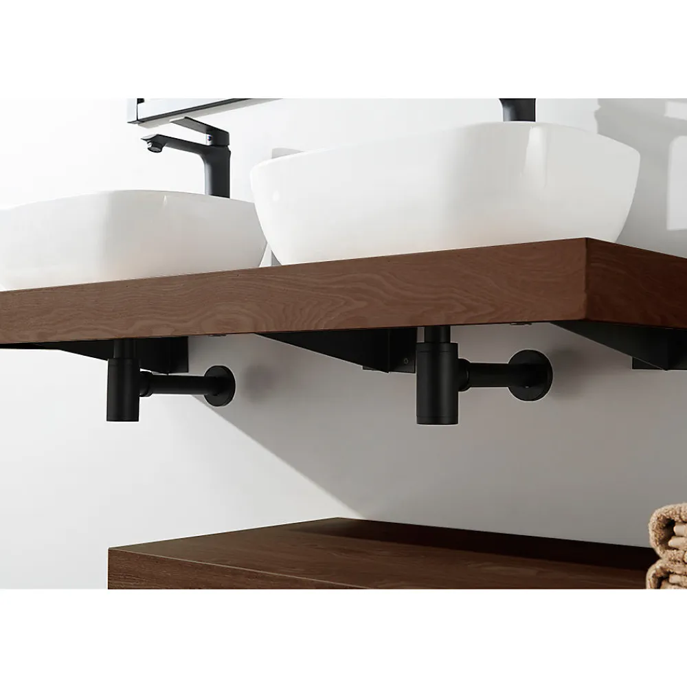 Plan De Travail Salle De Bains|Stano Plan suspendu pour vasque TOP noyer 100 x 46 cm