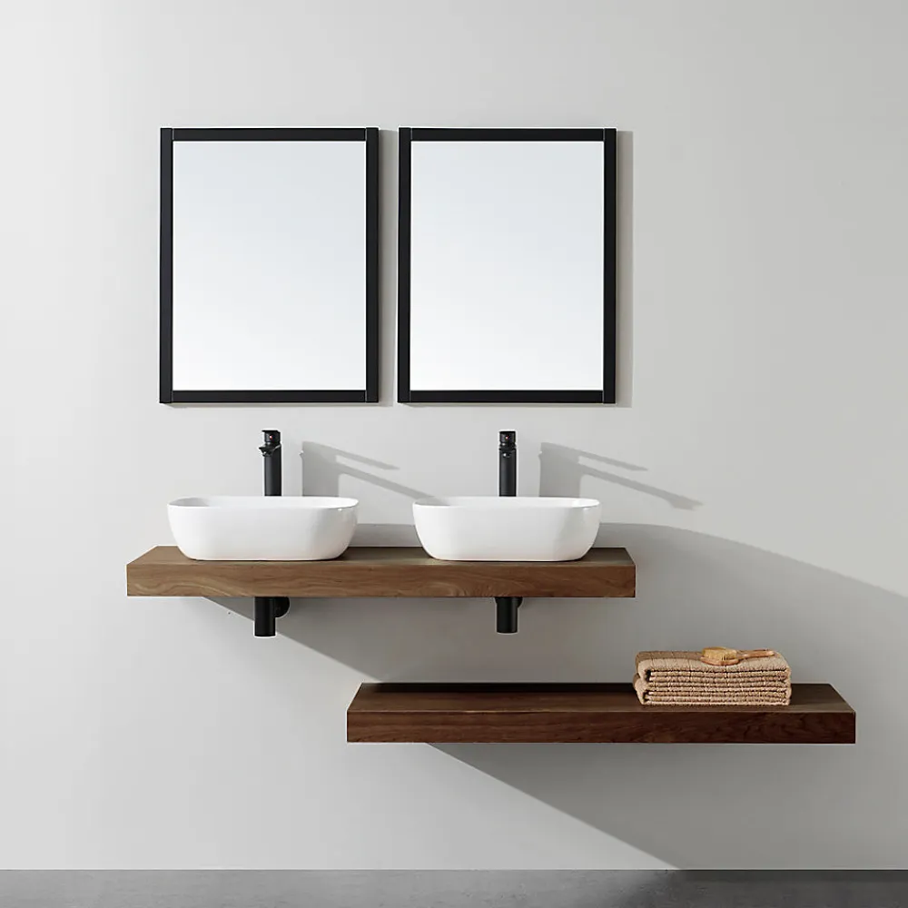 Plan De Travail Salle De Bains|Stano Plan suspendu pour vasque TOP noyer 120 x 46 cm