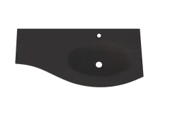 Plan Simple Vasque| Plan vasque à droite verre noir Vague 104 cm