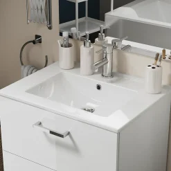 Plan vasque à encastrer blanc en céramique l.61 cm, Opah
