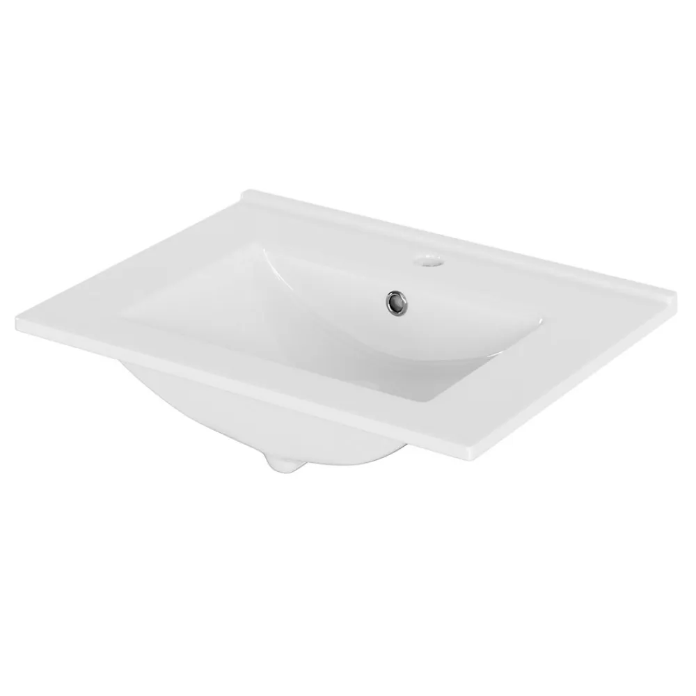 Plan vasque à encastrer blanc en céramique l.61 cm, Opah