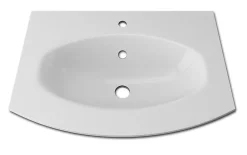 Plan Simple Vasque| Plan vasque à encastrer l.69 cm blanc en résine, Vague